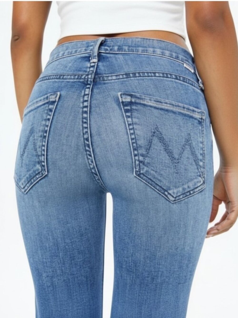 Mother double dazzler leaps & bounds high rise straight leg ankle flare jean 29"